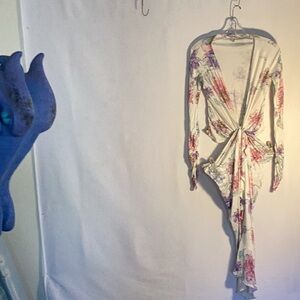 Floral Wrap Dress sides expsed